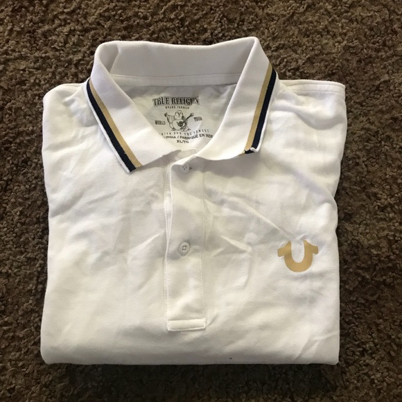 white true religion polo shirt